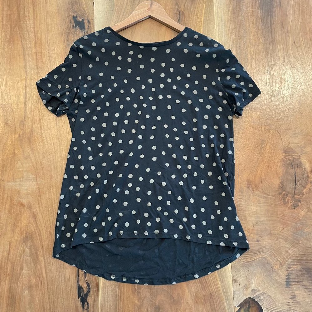 Zara black polka dot T-shirt, size M